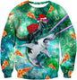 Crewneck Hoodie Sweatshirt With 3D Printed Graphic And Long Sleeves
