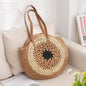Women's Fashion Simple Multicolor Round Handmade Shoulder Straw Bag