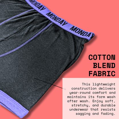 7 Pack Days Of The Week Comfort Fit Boxer Shorts Menswear Activewear Classic Breathable with Premium Cotton Blend and Colourful Assorted Waistband Stretchable Durable Everyday Wear Sizes Small to XLarge by Sock Stack