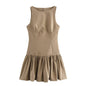 Lace-up Vest-style Casual Dress For Women