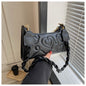 Solid Color Fashion Underarm Pleated Portable Trendy Women's Small Square Bag