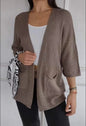Women's Waffle Nine-quarter Sleeve Urban Casual Cardigan Coat