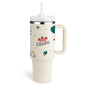 40 Oz Tumbler With Handle Straw Insulated, Stainless Steel Spill Proof Vacuum Coffee Cup Tumbler With Lid Tapered Mug Gifts For Valentine Lover Suitable For Car Gym Office Travel