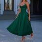 Elegant High-end Strapless Solid-color Long Dress