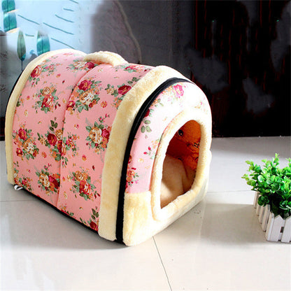 Home Pastoral Style Removable And Washable Thick Warm Cat And Dog Kennel