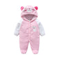 Baby Cow Hooded Crawling Clothes Flannel One Piece Clothes 0 1 Male And Female Baby Outerwear