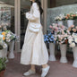 Korean Style Long Sleeve Round Neck Mid-Length Dress