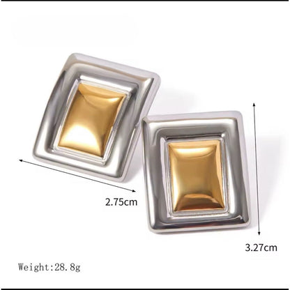 KIKIE Stainless Steel Gold Plated Statement Vintage Inspired Hypoallergenic Earrings