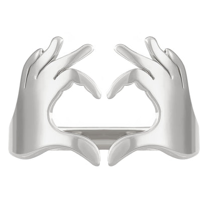 Fashion Love Heart Romantic Hands Ring