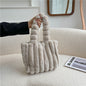 New Fashion One Shoulder Underarm Large Capacity Portable Plush Bag Women