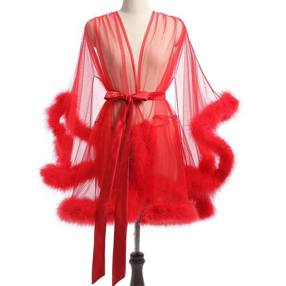 Plus-size Women's Sheer, Openwork, Raw-edge Lingerie And Nightgowns