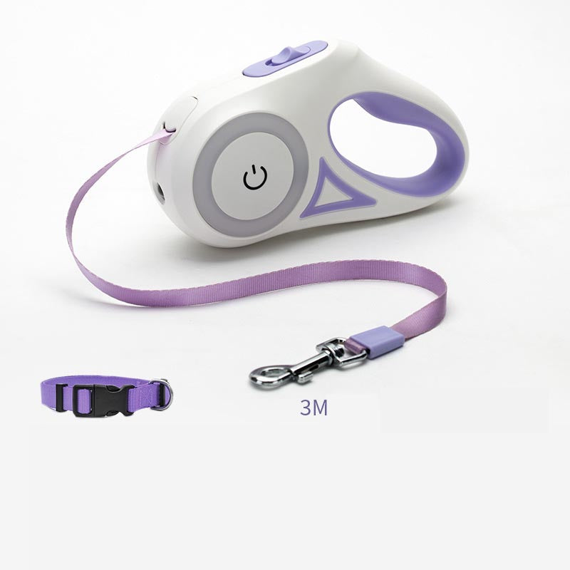 Dog Leash Retractable Leash And Dog Collar Spotlight Automatic Pet Dog Cat Traction Rope For Small Medium Dogs Pet Product.
