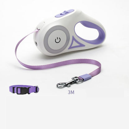 Dog Leash Retractable Leash And Dog Collar Spotlight Automatic Pet Dog Cat Traction Rope For Small Medium Dogs Pet Product.