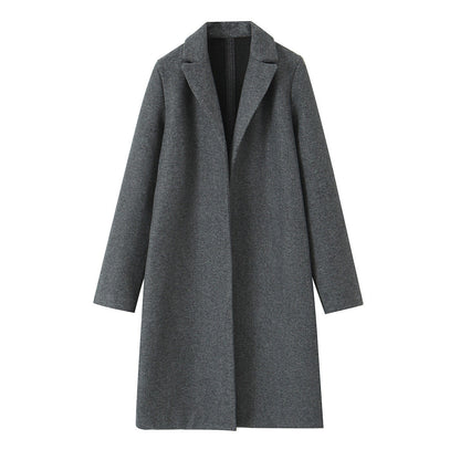 Women's Fashion Buckle-free Mid-length Loose Overcoat Coat