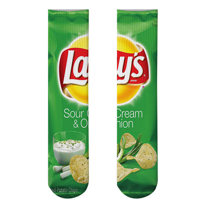 Potato Chips 3D Printed Socks Leshi Odd Zero Food Heat Transfer Stockings Printing Personality