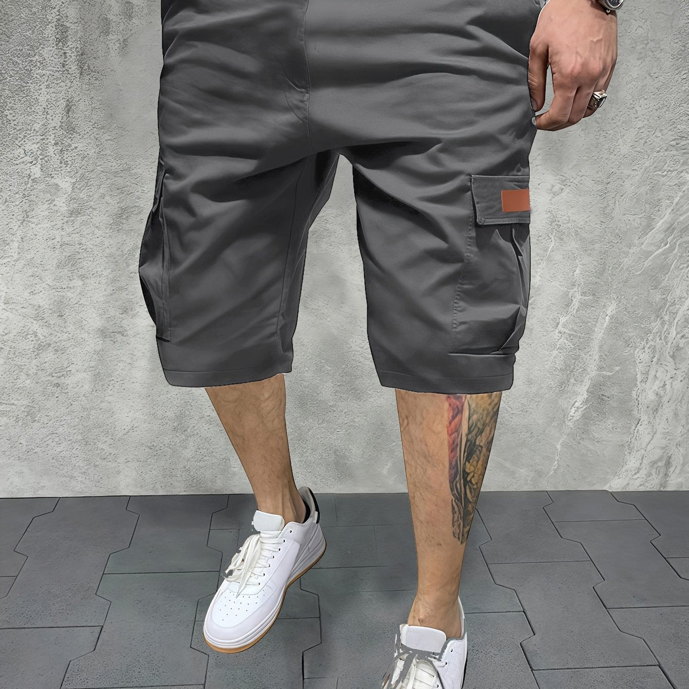 Men's Summer Work Pants Multi-Pocket Polyester Non-Stretch Shorts
