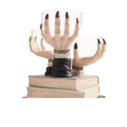 Broomstick Snack Bowl Stand Witch Hands Snack Bowl Halloween Pumpkin Snack Bowl Stand Halloween Party Creative Snack Basket