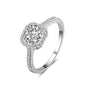 Luxury Square Cut Cubic Zirconia Engagement Ring - Sterling Silver Plated Wedding Band for Women