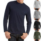 Mens Crew Neck Essential Long Sleeve Cotton T Shirt