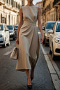 Summer Irregular Sleeveless Dress With Belt Fashion Temperament Slim Back Zipper Dresses For Women Clothing
