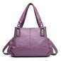 Leather three mouth women's bag single shoulder messenger handbag