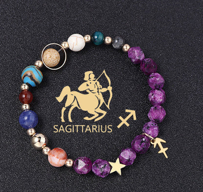 Natural Stone Hemp Stone Cut Surface Eight Planets Personalized Fashionable All-match