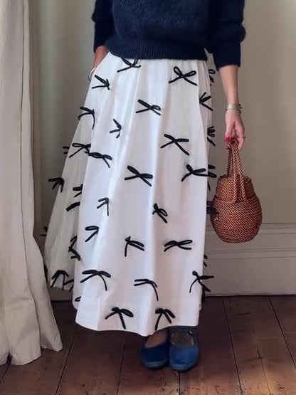 Free Waist Tight Bow Skirt