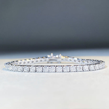 Sterling Silver Tennis Chain Moissanite Necklace Moissanite Braceletunisex Design