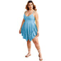 Casual V-neck Waist-cinching Knitted Slip Dress In Plus Sizes