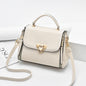 Fashionable Simple Solid Color Leather Small Square Bag
