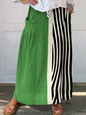 Casual Temperament Commute Floral Stripe Women's Skirt