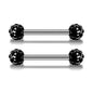 Black Full Drill Ball Straight Wings Heart Shaped Body Piercing Jewelry