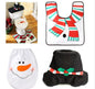 Christmas Bathroom Toilet Set - 3-Piece Festive Decor with Santa, Snowman, Elf & Reindeer Designs