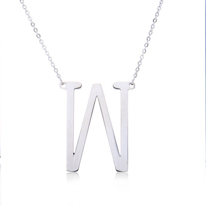 Fabulous Rose Gold Plated Stainless Steel Initial Letter Pendant Necklace