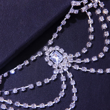 Fashionable And Versatile Diamond-set Body Chain For Women