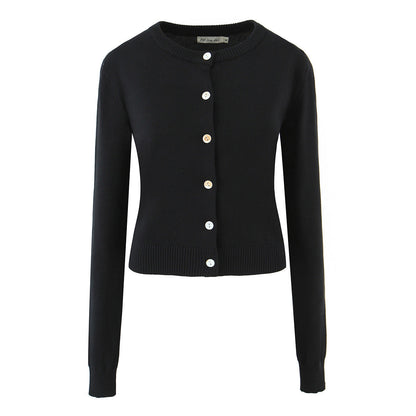 Women's Retro Multi-color Round Neck Long Sleeve Jacket