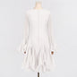 New Fashion High Collar Long Sleeve High Sense Cinched Mid-length Dress