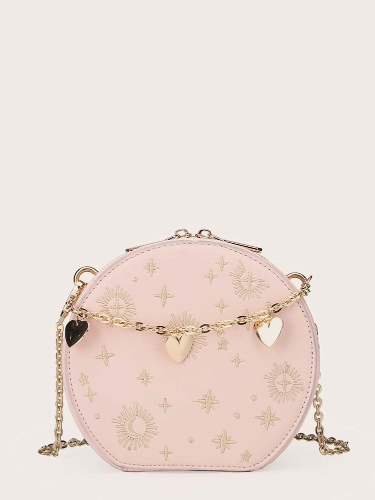 Women's Fashion Vintage Chain Embroidered Shoulder Messenger Bag