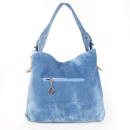 Fashion Denim Canvas One Shoulder Messenger Handbag