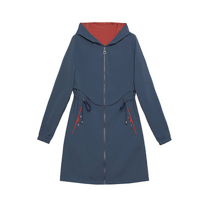 Fashion Plus Size Trench Coat Mid-length Loose Casual Reversible Coat