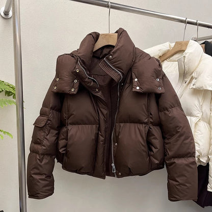 Women's Fashionable Loose-fitting Warm Hooded Jacket