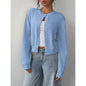 Chic Long Sleeved Knitted Cardigan Fashion Slim Solid Color Short Sweater For Women Clothing