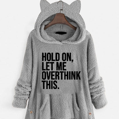 Hooded Long-sleeve Double-sided Fleece Women's Plus-size Coat