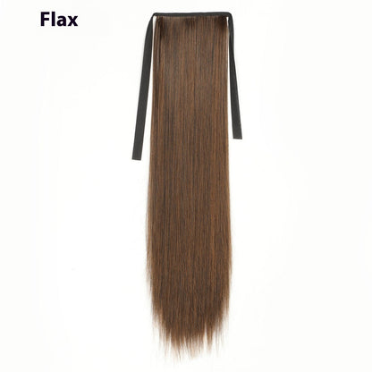 Lace-up Fashion Soft Wig Ponytail Realistic Matte Silk Long Straight Hair