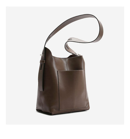 Genuine Leather Large-capacity Bucket Shoulder Messenger Bag