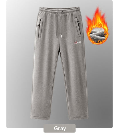 Men New AutumnWinter Fleece Lined Padded Norwegian Style Thermal Pants In American And European Sizes