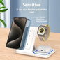 3-in-1 Wireless Charger Station - 15W Fast Charging Stand for iPhone, Apple Watch & AirPods