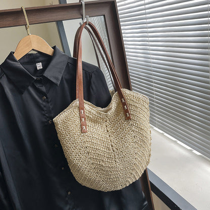 Straw Handbag Holiday Shoulder Bag Fashion Tote Bag