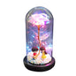 Beauty Eternal Flower Rose in Flask Wedding Decoration Artificial Flowers Glass Cover for Valentine'S Day Gift Home Decor