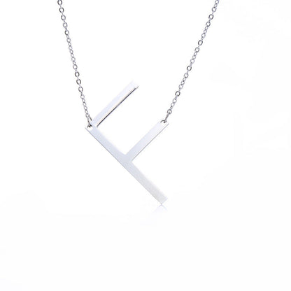 Fabulous Rose Gold Plated Stainless Steel Initial Letter Pendant Necklace